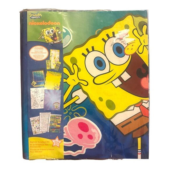 Spongebob Nickelodeon Scrapbook Kit Binder, Paper, Stickers, (Stencils Missing) - Picture 1 of 16